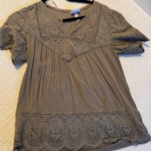 Elegant Lace Trimmed Green Top